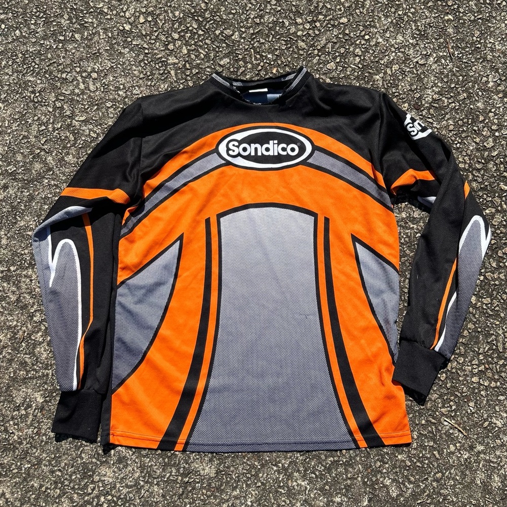 Sondico Black and Orange Long Sleeve Jersey